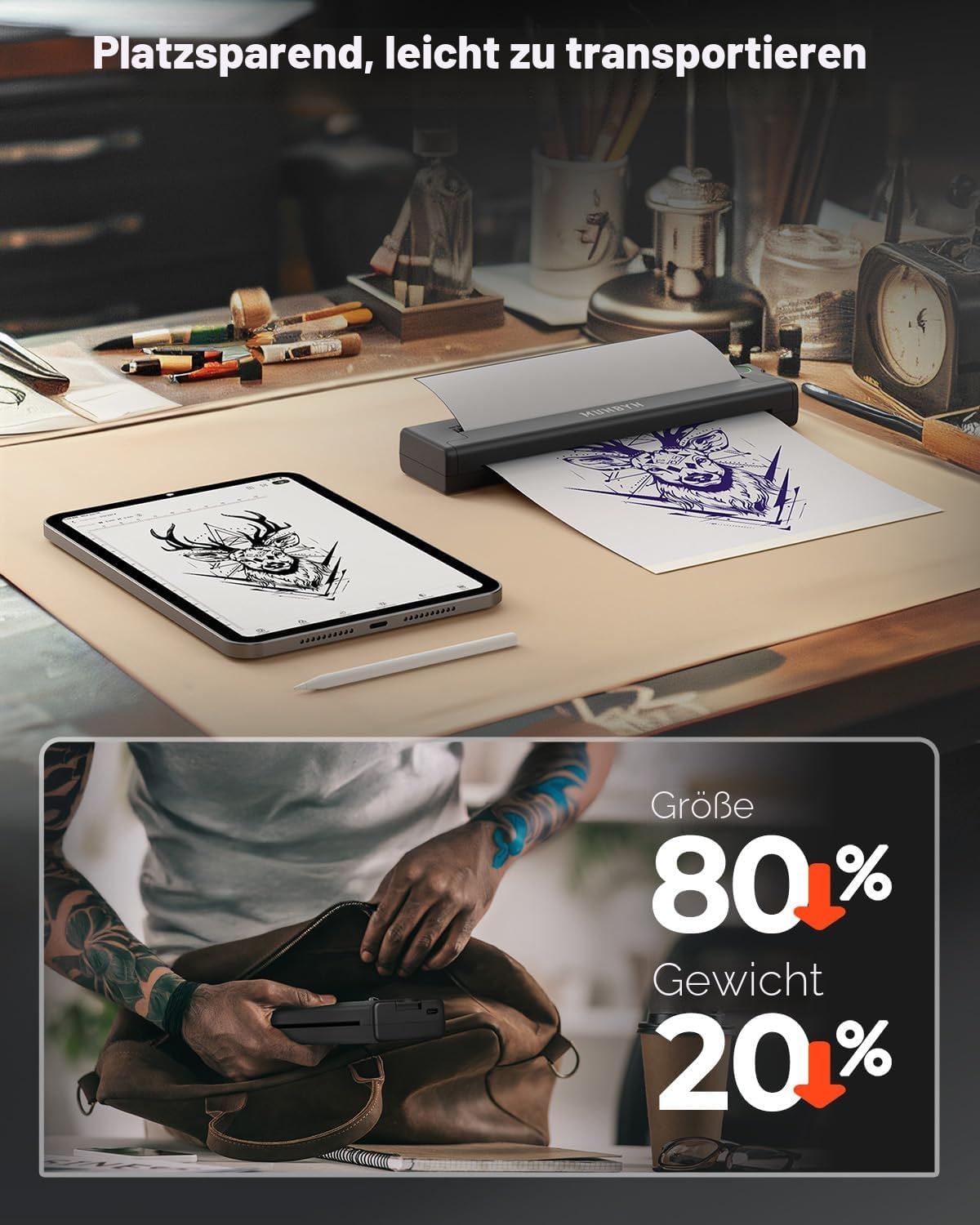 Thumbnail 5 de MUNBYN Tattoo Drucker ITP05 Bluetooth