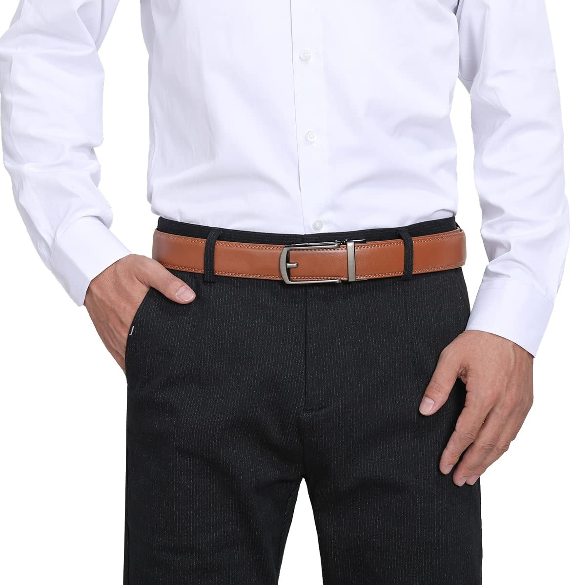 Detalle 1 de Ceinture cuir homme VRLEGEND 3,5 cm