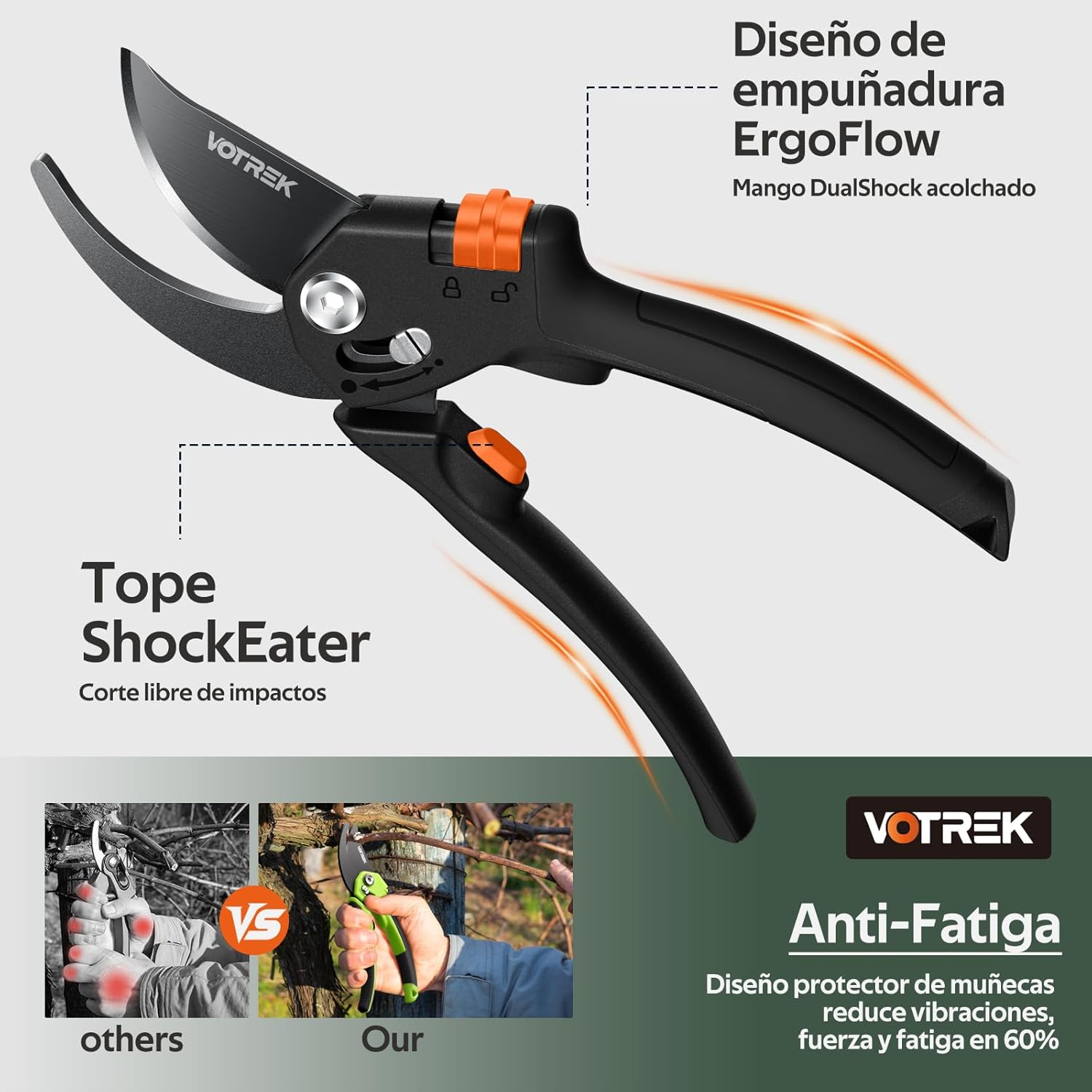 Thumbnail 4 de VOTREK Tijeras de Poda Bypass Pro 21,5 cm