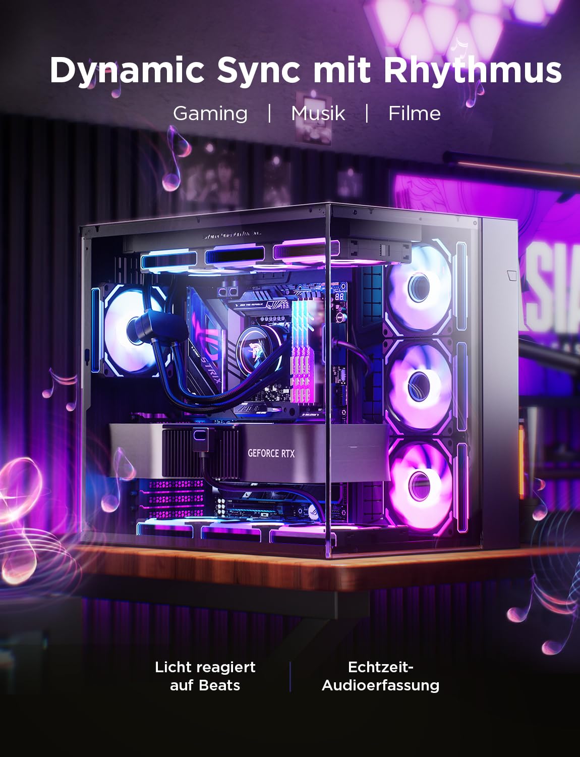 Detalle 2 de AsiaHorse COSMIQ RGB PC Lüfter 120MM – 3er-Set, Reverse Gehäuselüfter mit Daisy Chain, ARGB inkl. Controller