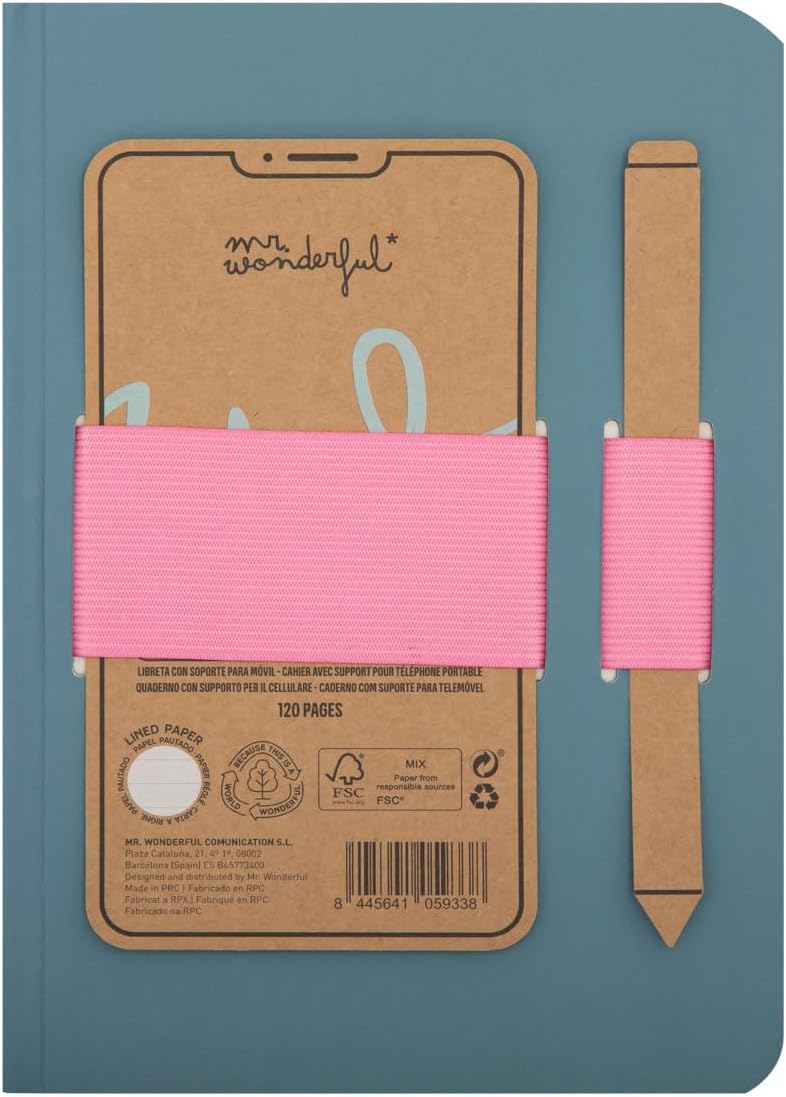 Detalle de Mr. Wonderful - Cahier A5 avec support pour téléphone portable – Only good notes