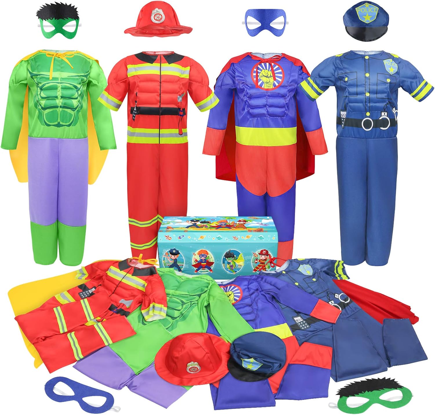 Detalle de Teuevayl Boys Muscle Chest Dress Up Costumes Trunk Set – 4 to 7 Year Olds Role Play Costume Kit