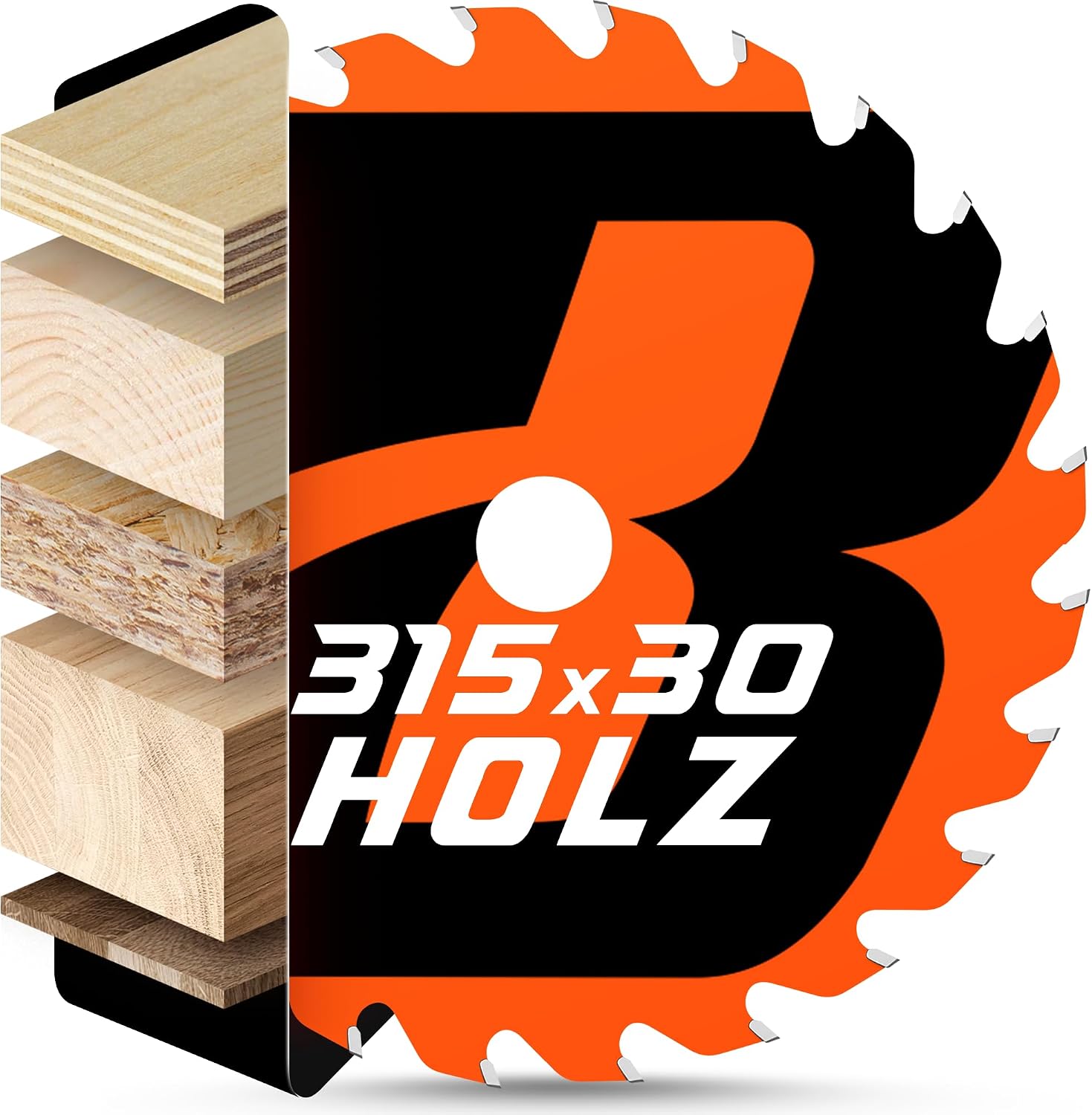 Detalle de BAUBECK Sägeblatt 315x30 für schnellen Schnitt in Holz – 30 Zähne