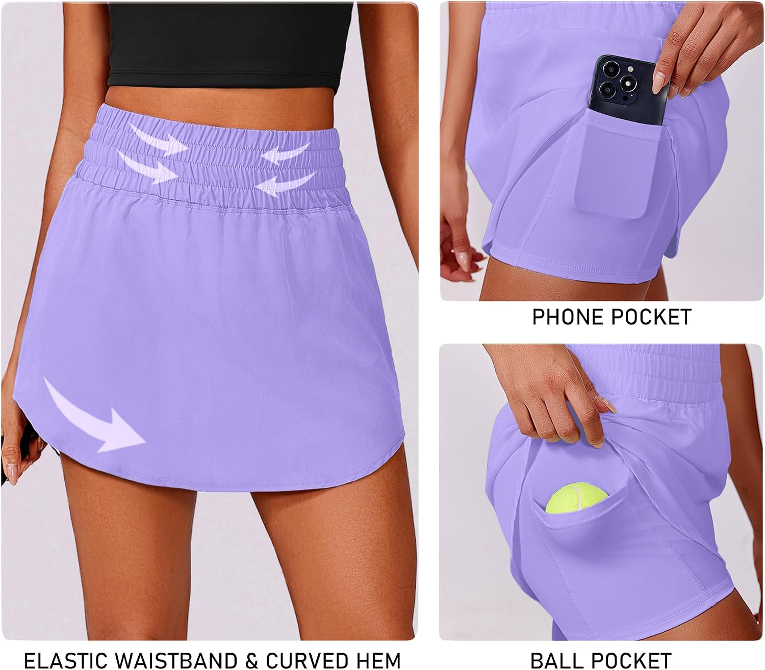 Thumbnail 3 de PINSPARK Golf Skirts for Women: High-Waisted Athletic Skort with Pockets