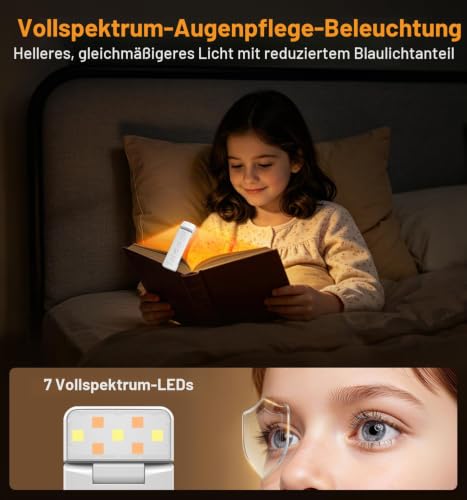 Thumbnail 2 de Gritin 2026 Gen 2 Leselampe Buchklemme & Taschenlampe – 8 Vollspektrum-LEDs