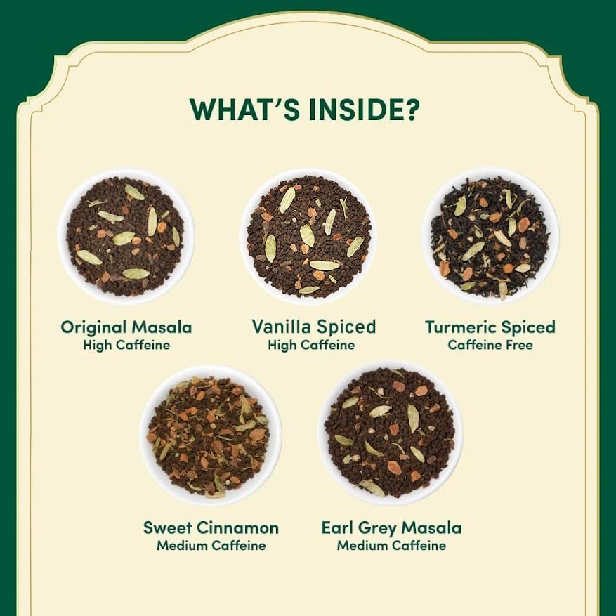 Thumbnail 1 de VAHDAM Té Chai Surtido para Regalo ☕️ (5 Sabores, 20 Bolsitas)