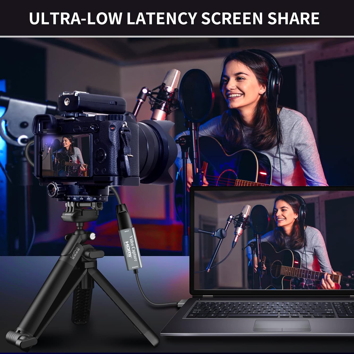 Detalle de Papeaso 4K HDMI to USB Capture Card: Compact, Plug-and-Play 1080p Live Capture