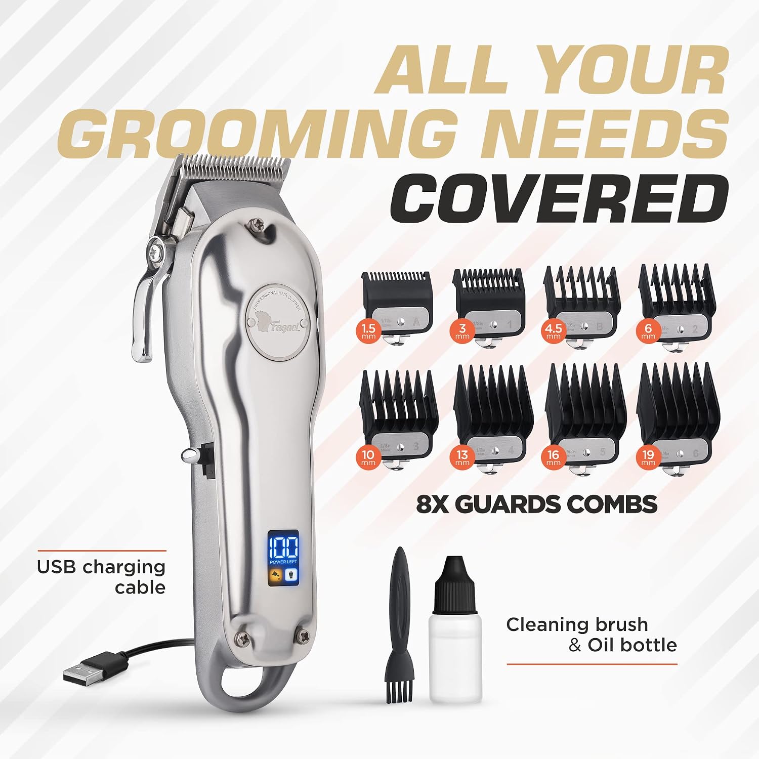 Thumbnail 5 de Fagaci Professional Hair Clippers Men Cordless: Precision cutting with a powerful 6000 rpm motor