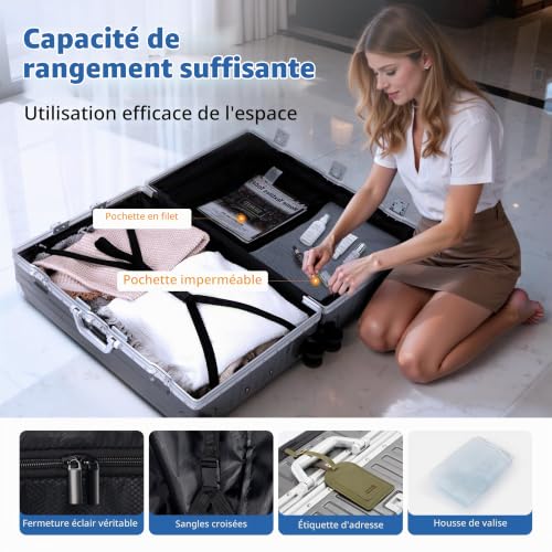 Thumbnail 6 de ALPHA CAMP Valise Grand Taille XL 76x49x30 cm — coque rigide aluminium/polycarbonate, 98L, TSA