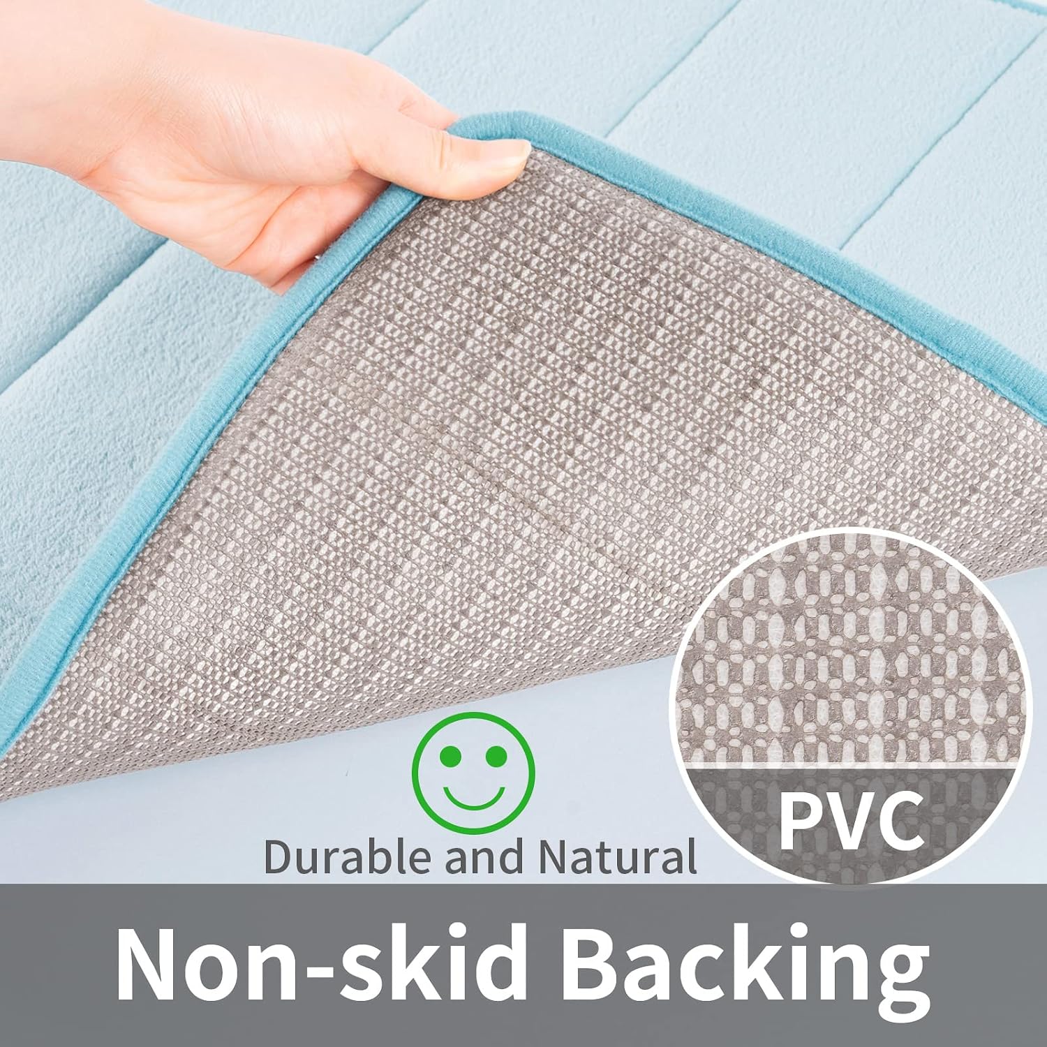Detalle de ROSMARUS 17 x 24 ft Memory Foam Bath Mat with Anti-Slip PVC Backing