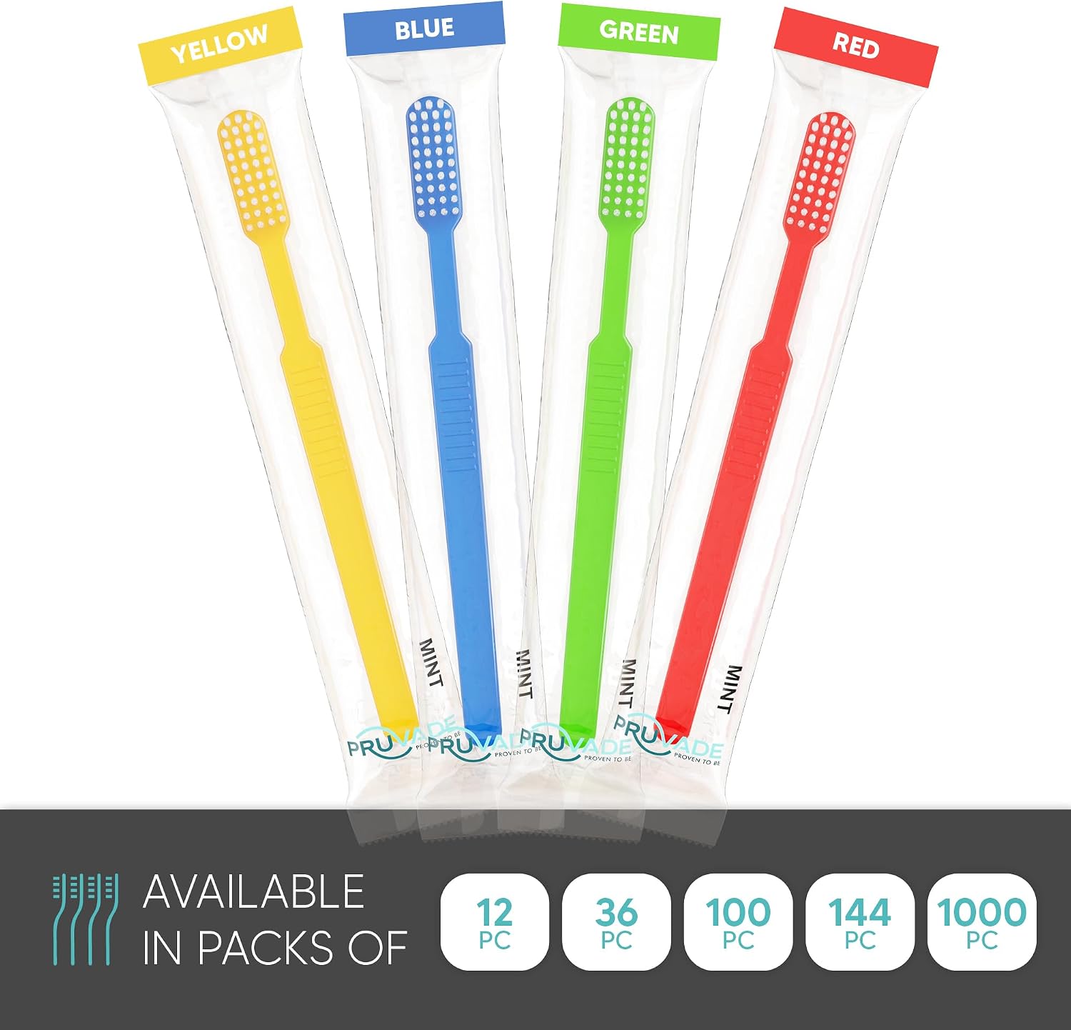 Detalle 2 de Pruvade Disposable Toothbrushes 144 Pack