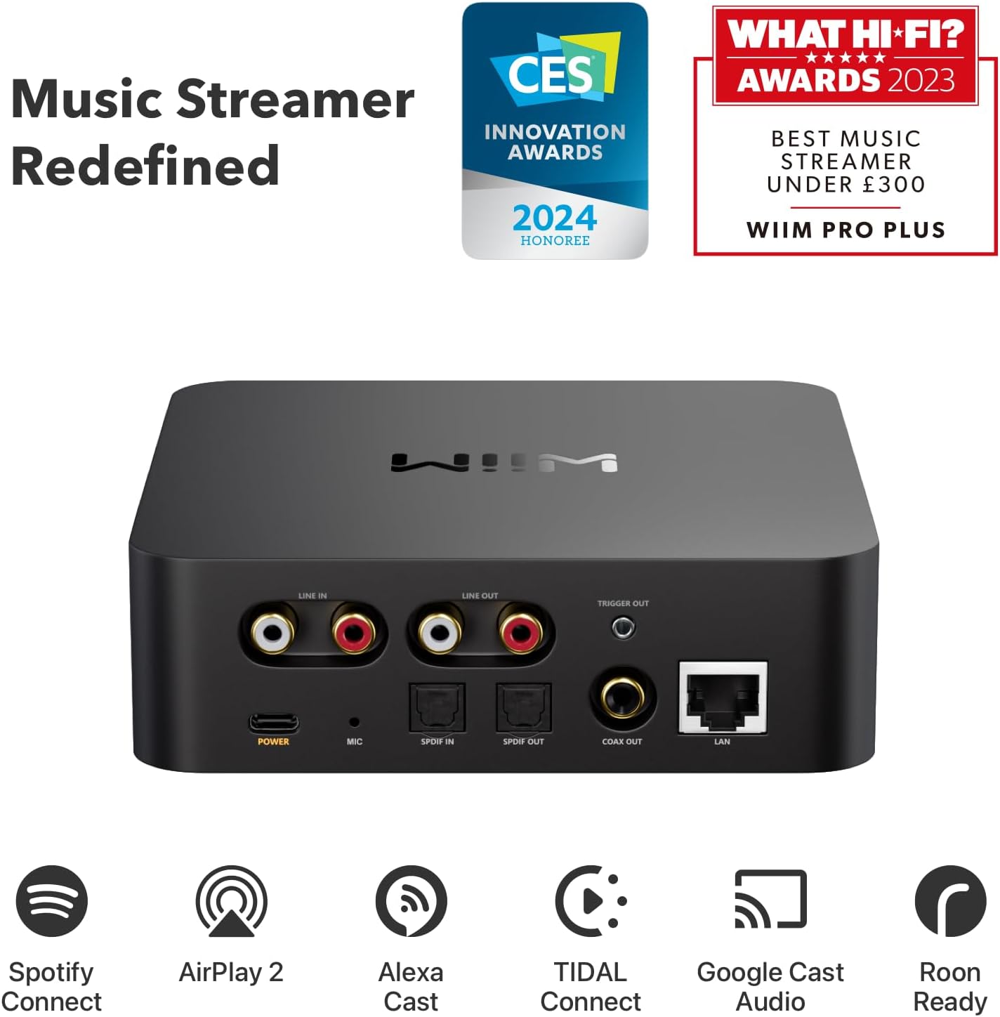 Thumbnail 1 de WiiM Pro Plus AirPlay 2 Receiver: Multiroom Wi‑Fi streaming for hi‑res audio and voice control
