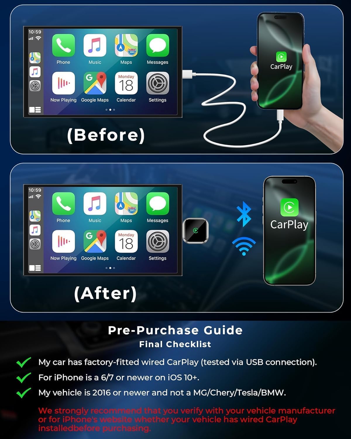 Thumbnail 6 de TKHIN Wireless CarPlay upgrade for iPhone