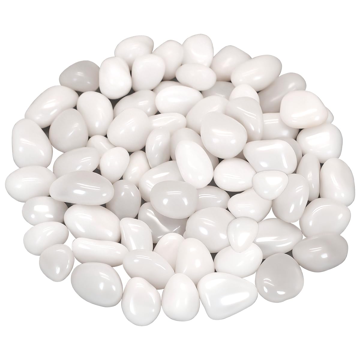Detalle de Virekm River Rocks Decorative Pebbles, White, 1 Pound, Lightly Polished