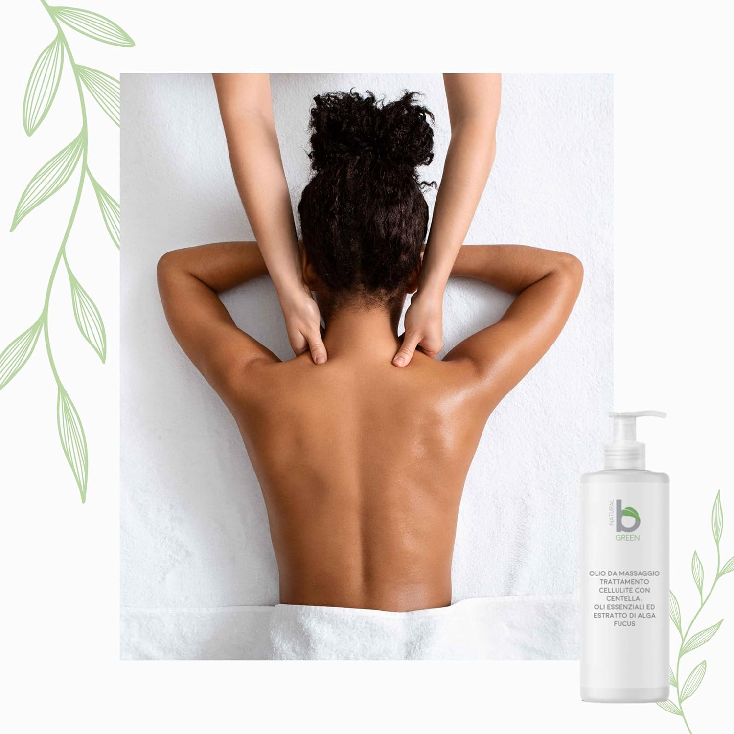 Detalle de Olio Drenante per Massaggi Professionali con Estratto di Centella Asiatica – 500 ml Biologico Made in Italy