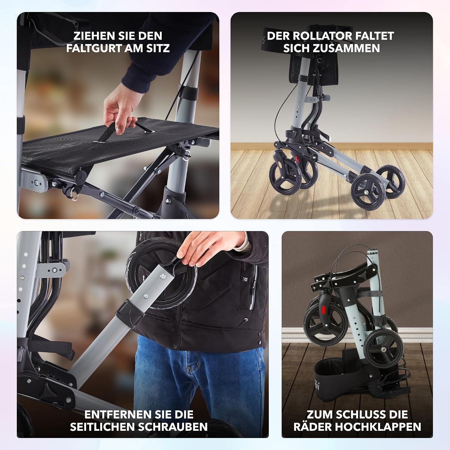 Thumbnail 2 de Arebos Leichtgewicht Rollator Aluminium