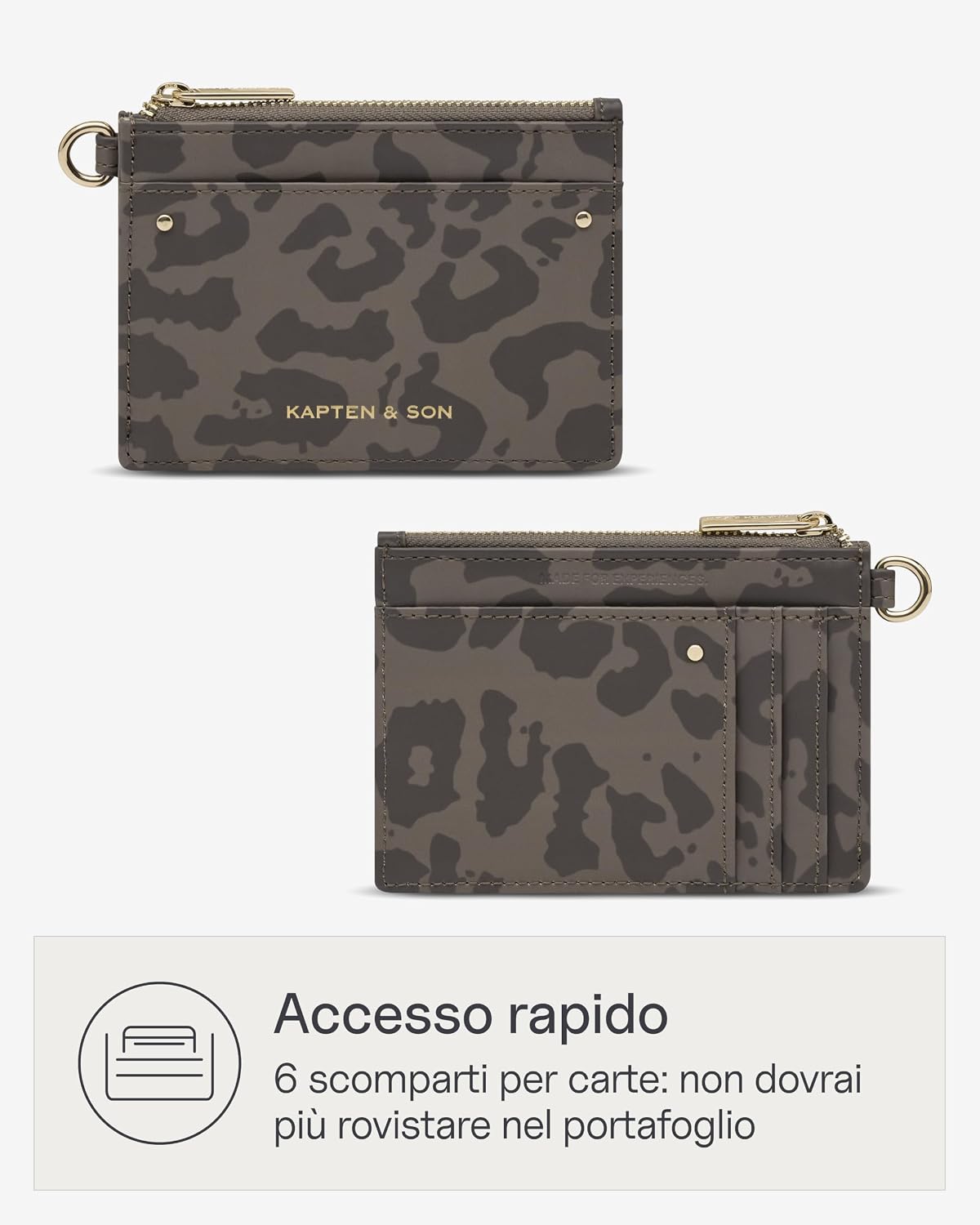 Thumbnail 1 de Kapten & Son Porta carte di credito con scomparto per monete, Leone marrone scuro – Einheitsgröße