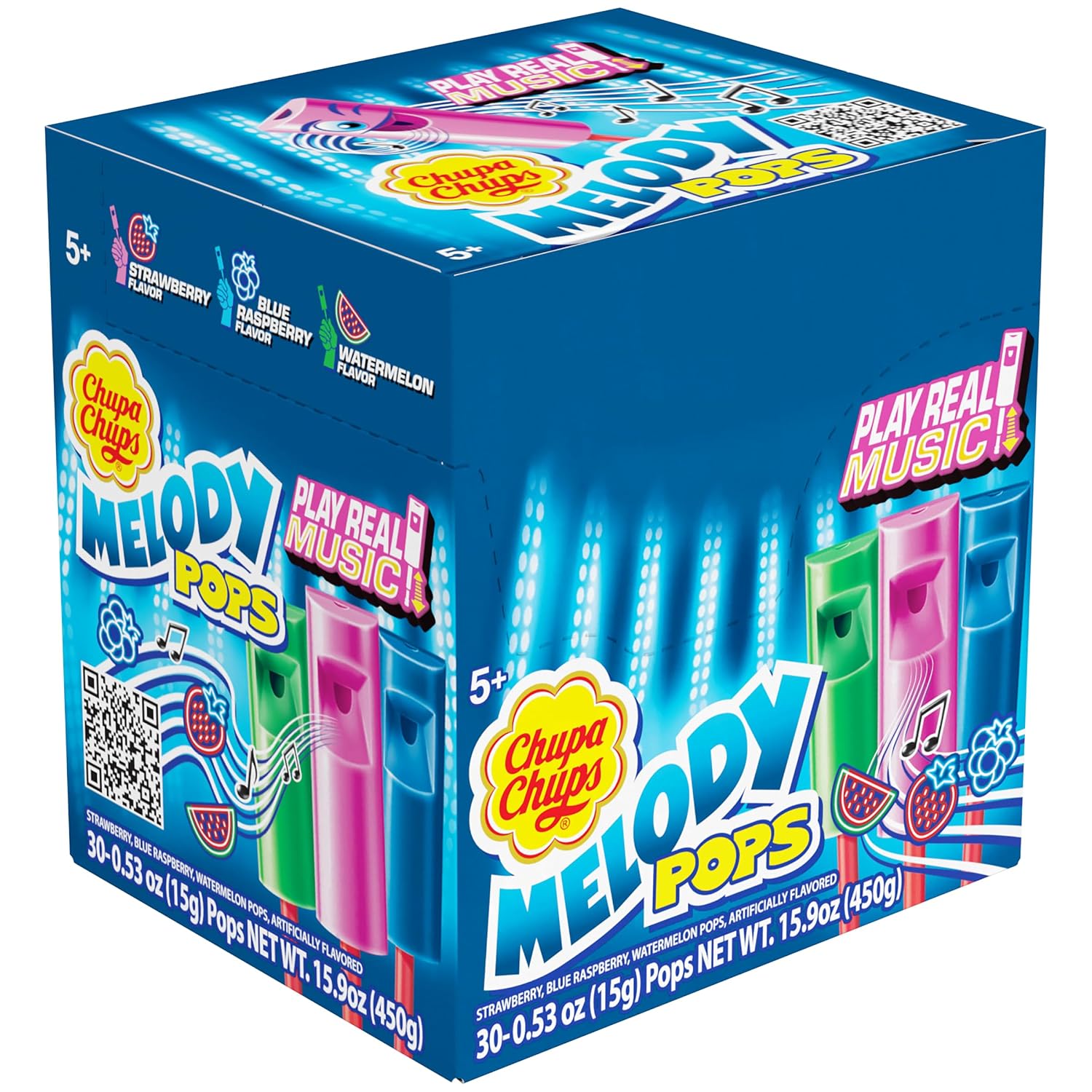 Detalle 2 de Chupa Chups Melody Pops Whistle Lollipops, 30 Count, Assorted Flavors
