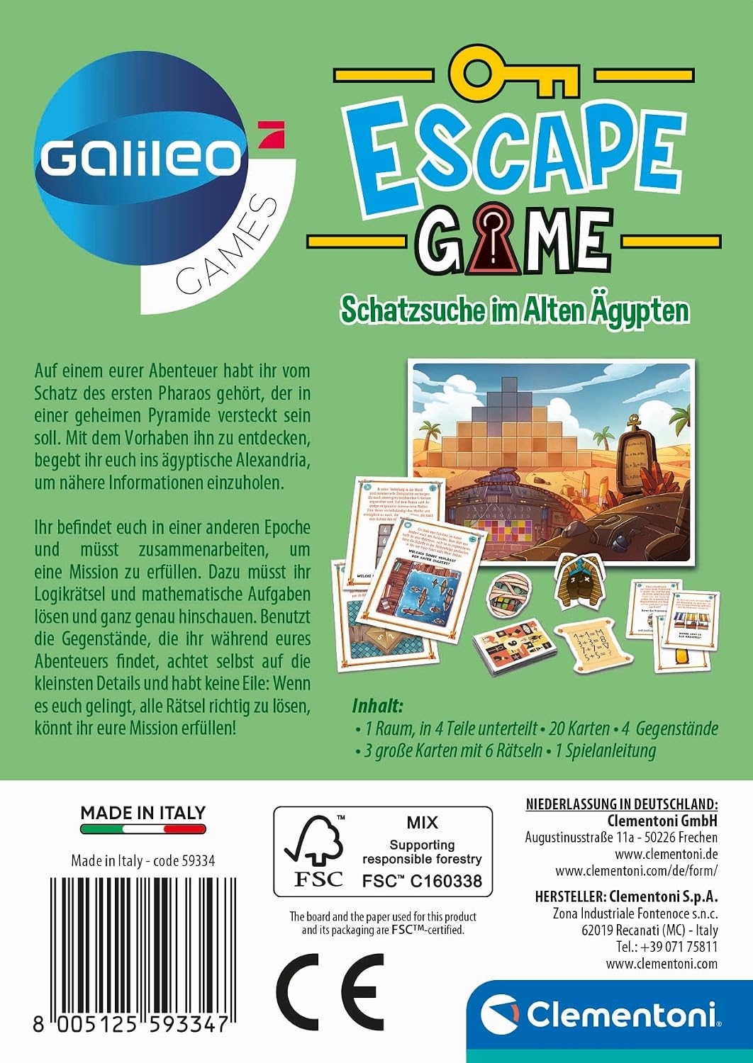 Detalle 2 de Clementoni Escape Game Schatzsuche 59334