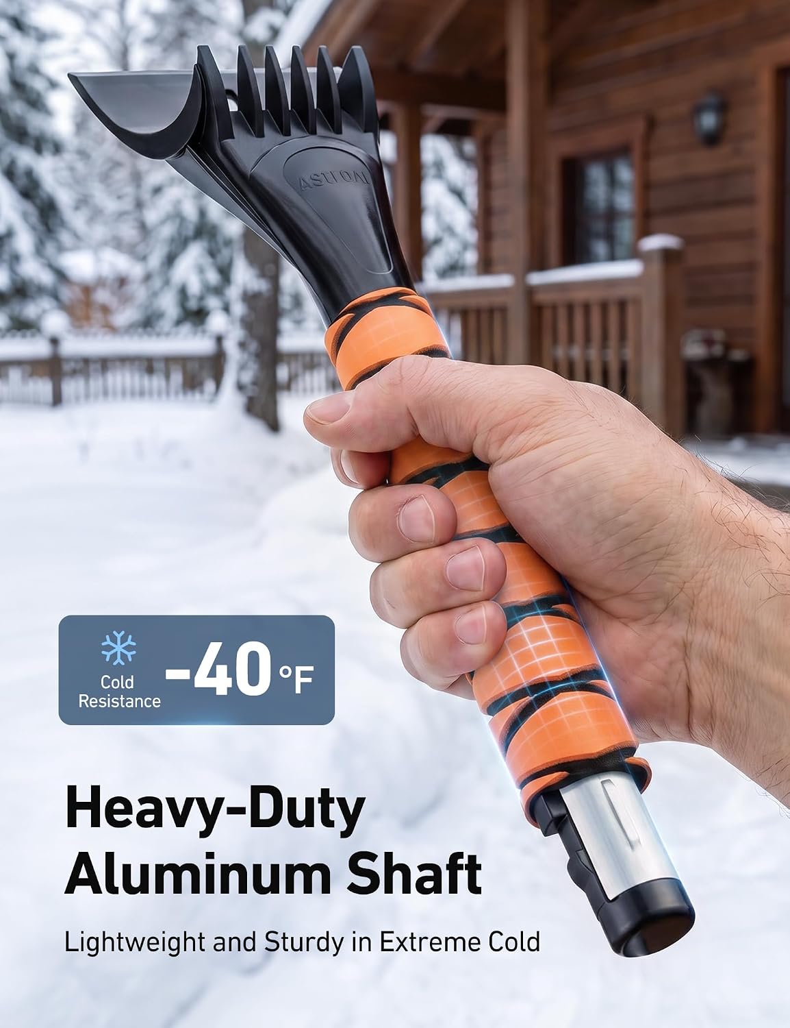 Detalle de AstroAI Snow Brush and Ice Scraper, 27-Inch