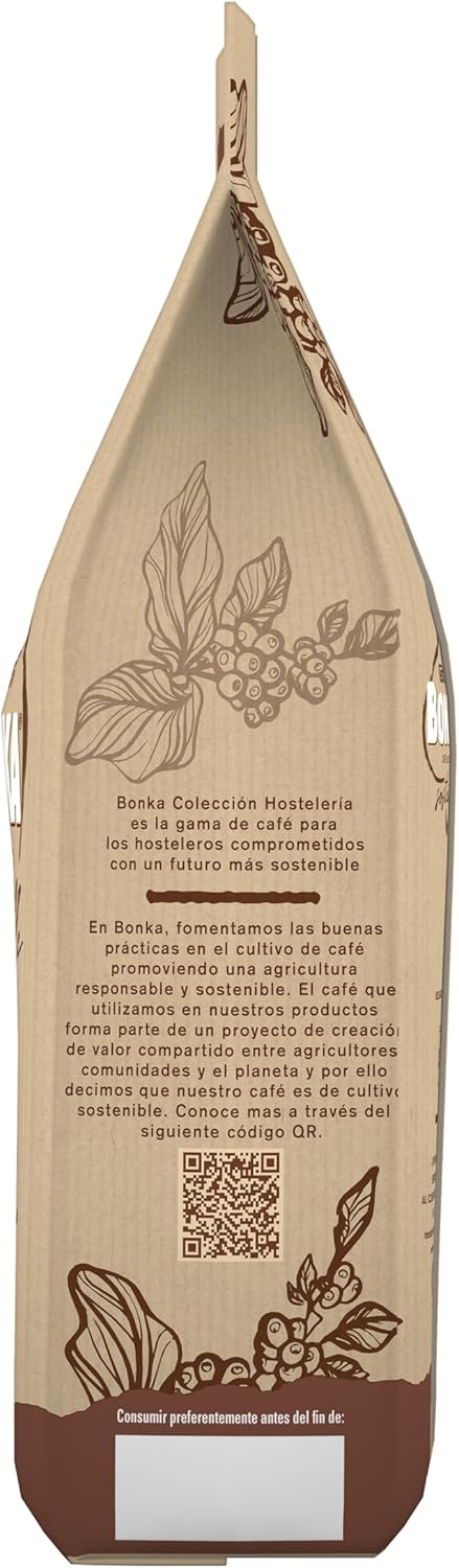 Detalle 2 de Bonka Café en grano tostado natural para hostelería ☕ 1kg
