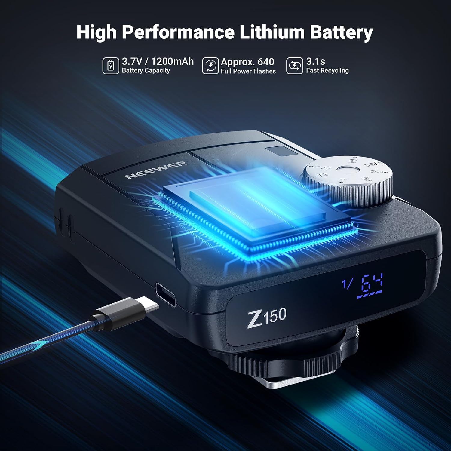 Detalle 2 de NEEWER Z150 mini flash 20Ws GN15