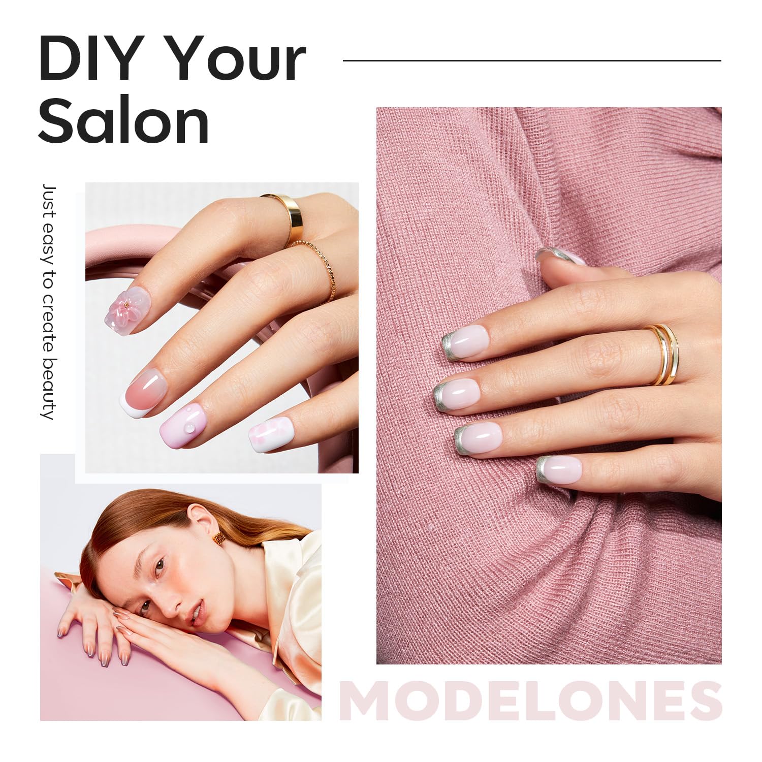 Detalle 2 de Modelones Nageltips 510 Stück XS Quadrat 💅