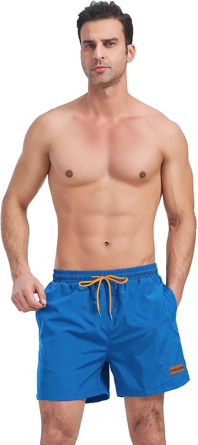 Detalle de Ougelebo Badehose Herren mit Reißverschlusstasche – Schnelltrocknend, mit sicheren Taschen