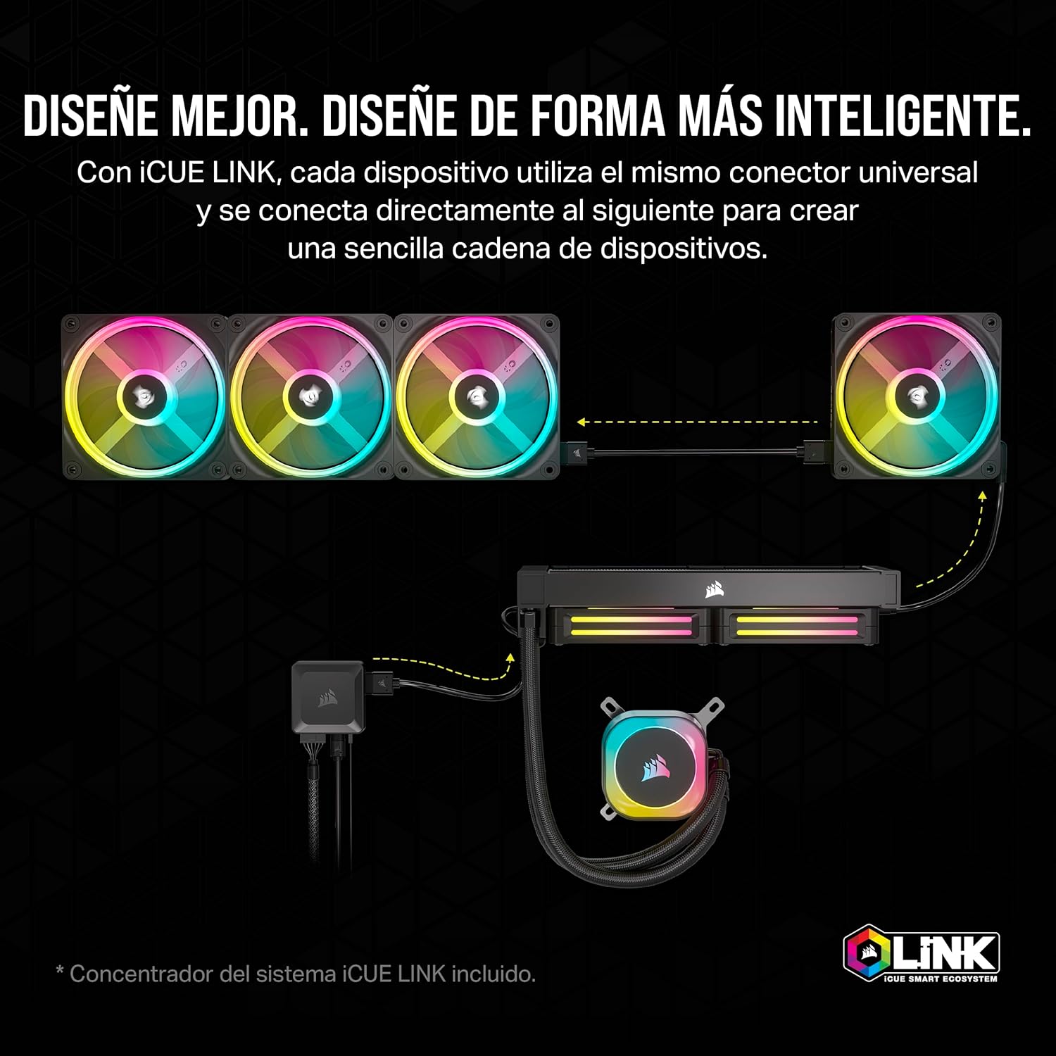 Thumbnail 4 de Corsair iCUE Link QX140 RGB Ventiladores 140mm, Pack de Inicio🌀