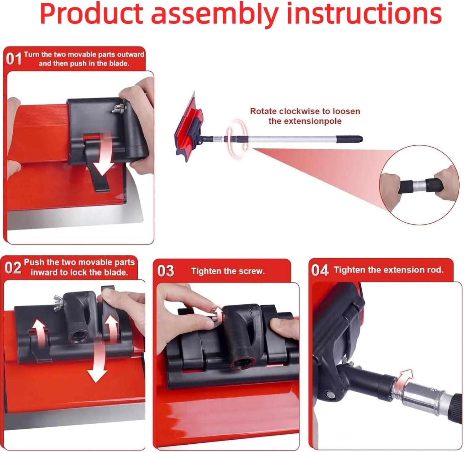 Detalle 2 de INREPRO Lame d'écrémage pour Cloison Sèche — Kit de spatules 25/40/60 cm avec manche télescopique 70–158 cm