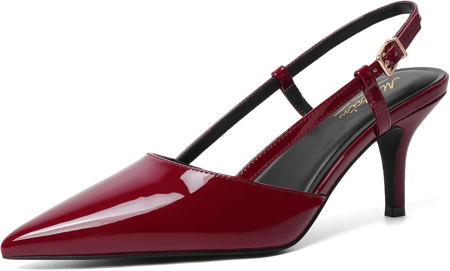 Detalle de Mostrin Women's Slingback Pumps, Burgundy