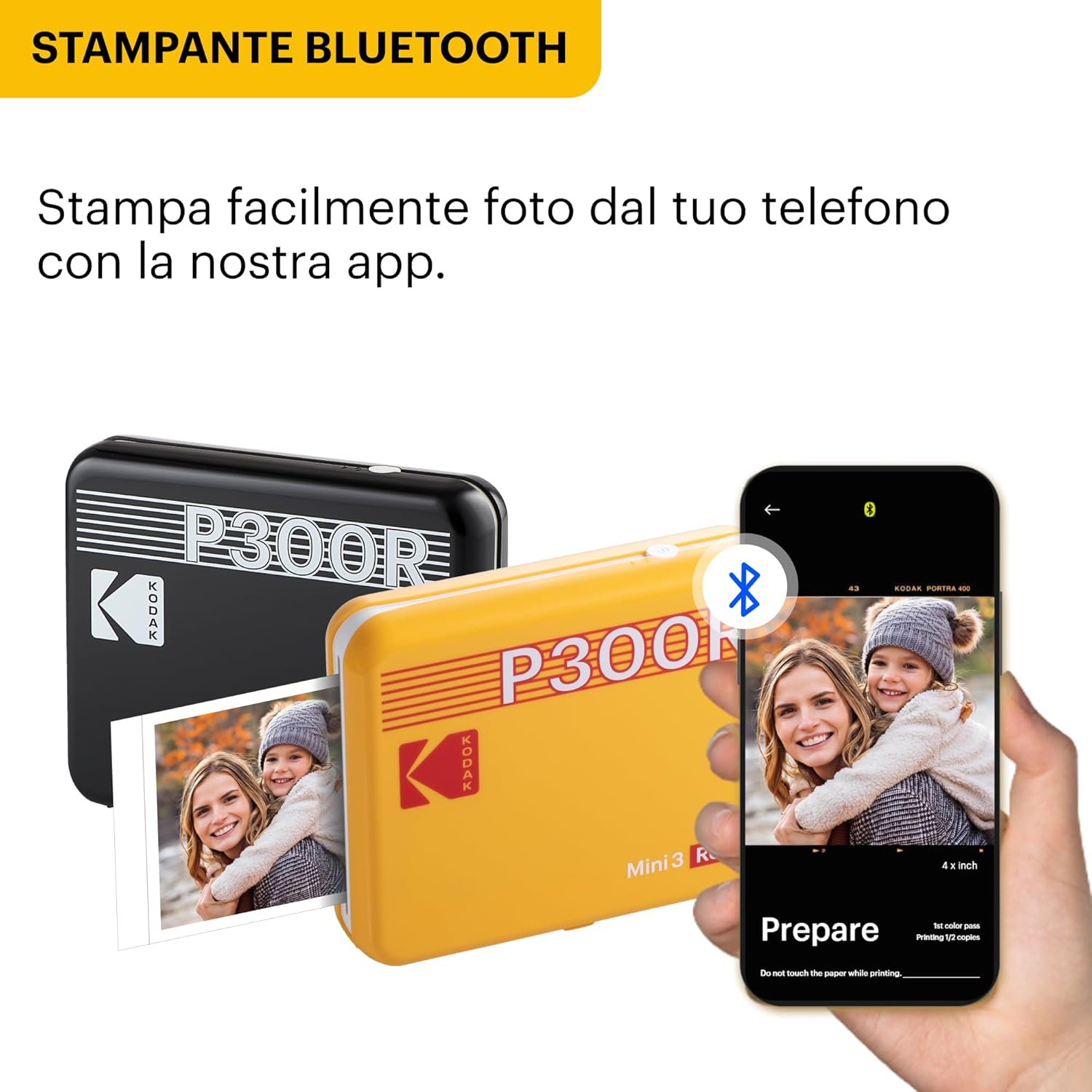 Thumbnail 2 de KODAK Mini 3 Retro (Bianco) stampante fotografica portatile per smartphone Bluetooth