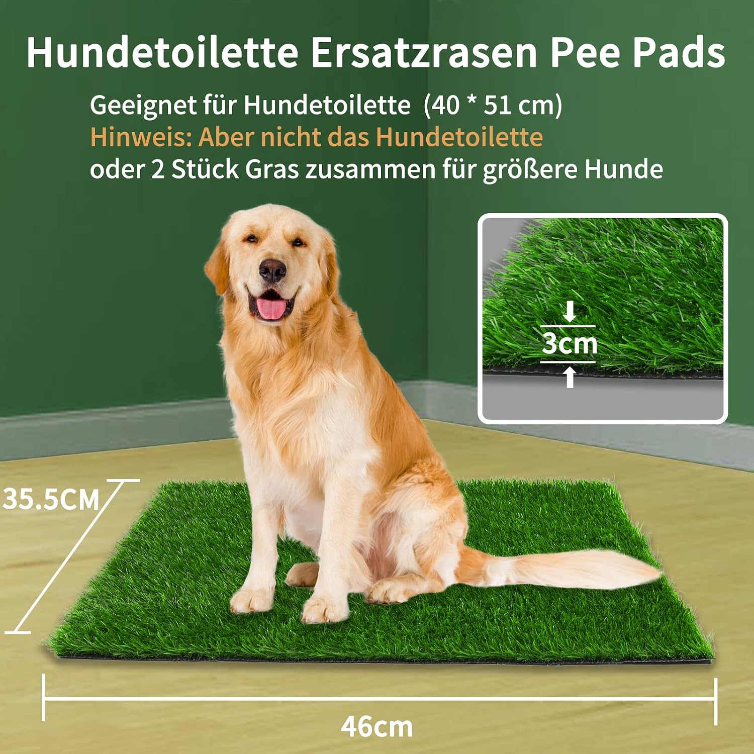 Detalle 2 de PICK FOR LIFE Hundetoilette Kunstrasen 2-teilig