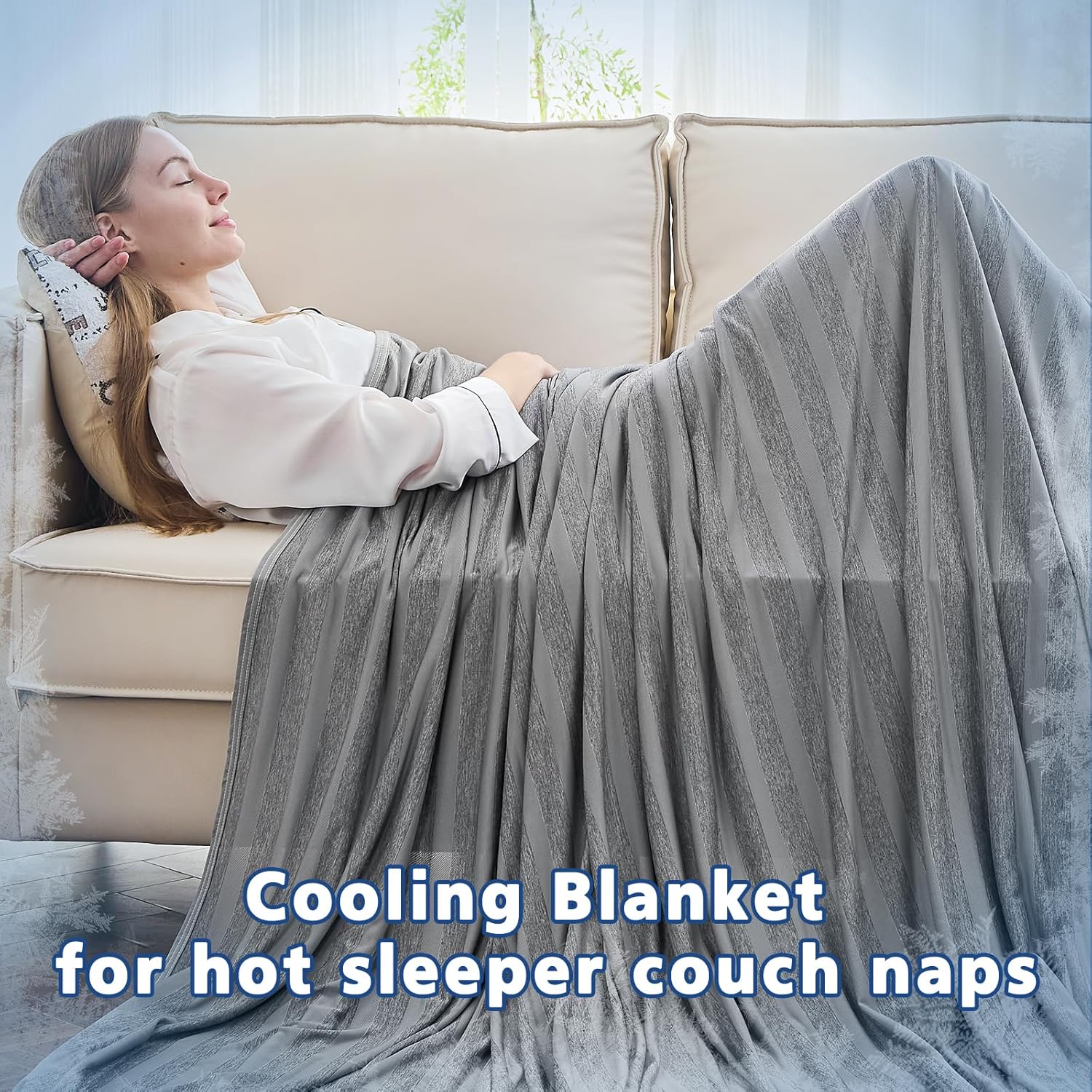 Thumbnail 2 de EMME Kühldecke Arc-Chill Q-Max>0,5, 152 x 203 cm (2-in-1, doppelseitig) – grau gestreift