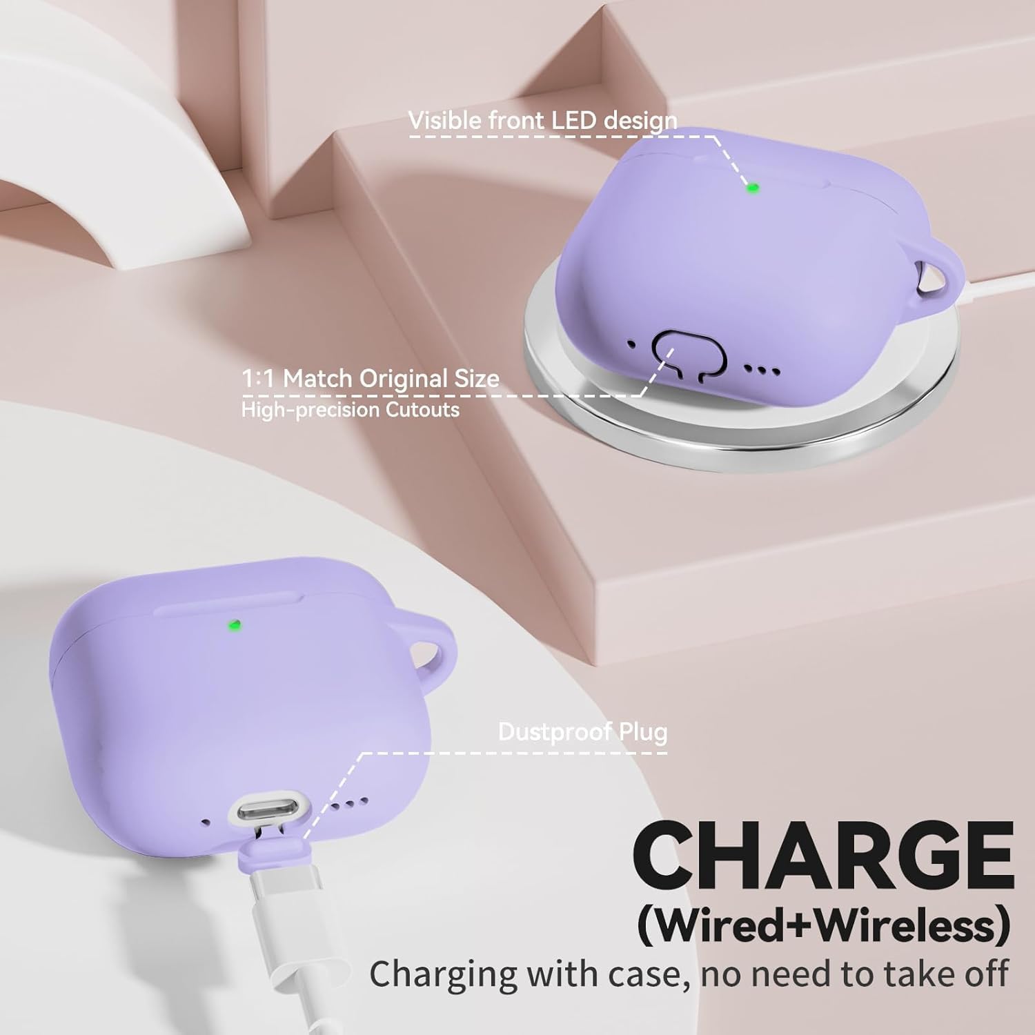 Thumbnail 6 de TNSNK Hülle für AirPods 4 (2024) – Silikon Stoßfest, Magnetic Lid, Wireless Charging Unterstützung