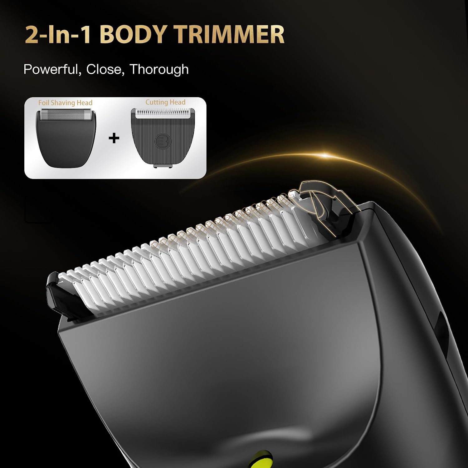 Detalle de ENSSU Manscape 2-in 1 Body Hair Trimmers for Men – Dual-Head Groomer with Foil Blade, LED Light and Dock