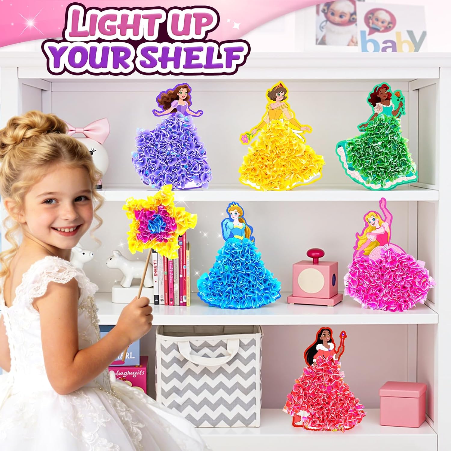 Thumbnail 6 de Gooidea Punkte-Bastelset für Mädchen (4–9 Jahre) – klassische Prinzessinnen Steckkunst