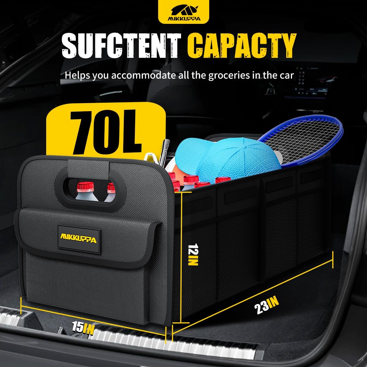 Detalle 2 de MIKKUPPA Car Trunk Organizer 70L