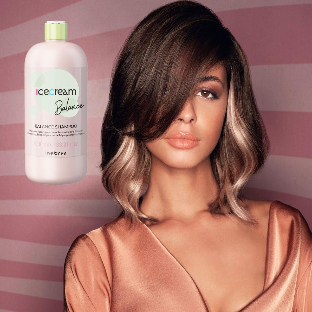 Detalle de Inebrya Ice Cream Balance Sebum-Regulating Shampoo, 1000ml, Vegan and Silicone-Free
