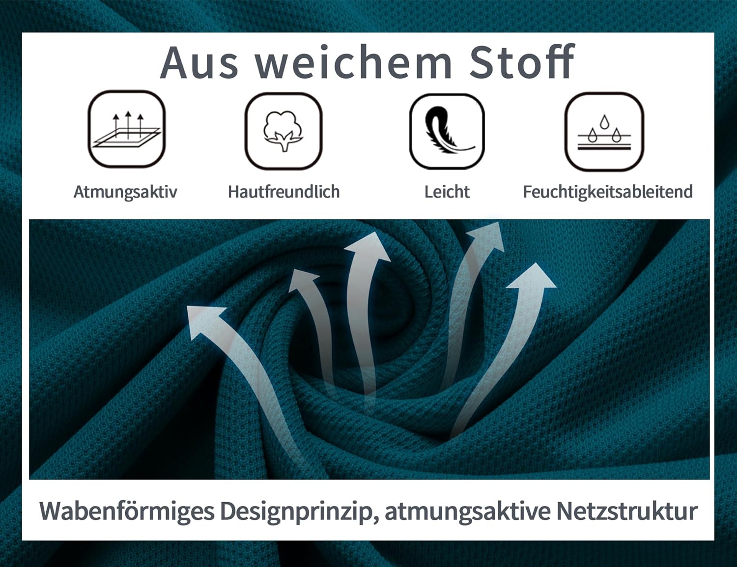 Detalle 2 de geeksport Poloshirt Herren Kurzarm – atmungsaktives Funktions-Polo aus Polyester