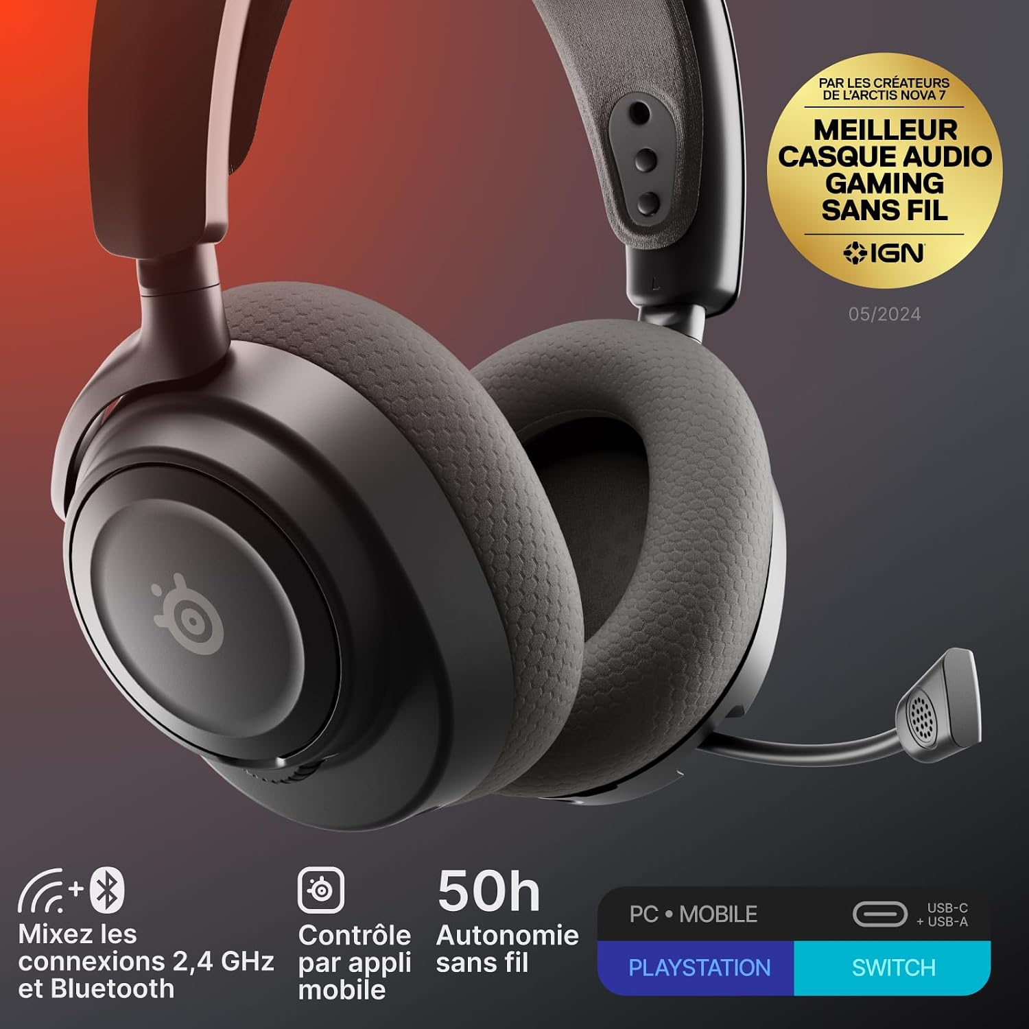 Detalle 2 de SteelSeries Arctis Nova 7 Gen2 50H+