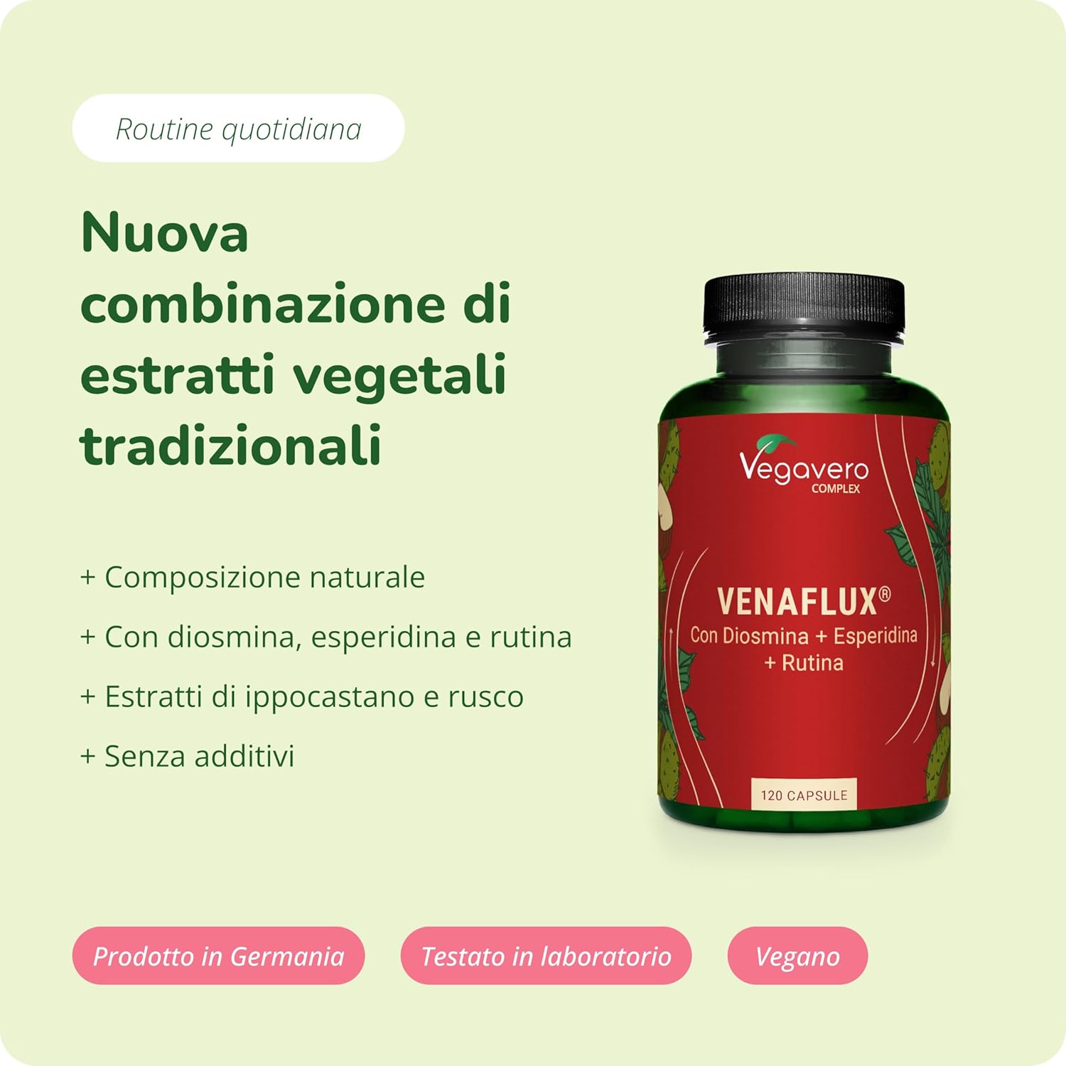 Thumbnail 1 de Vegavero Diosmina + Esperidina Alto Dosaggio (120 capsule) 100% Naturale, vegan