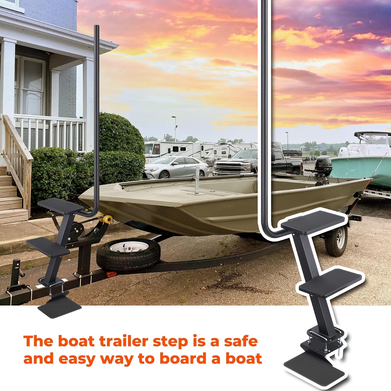 Thumbnail 6 de 3-Step boat trailer steps with handle