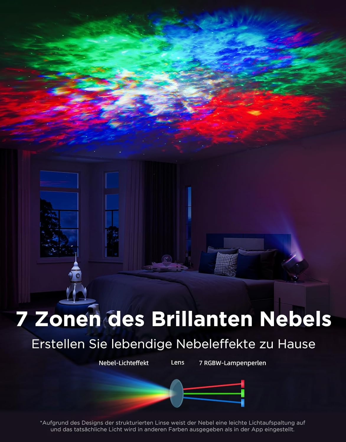 Thumbnail 1 de Govee Nebel Sternenhimmel Projektor LED, RGBW 7-Zonen DIY Sternenlicht Projektor mit 50+ Szenen, Matter & Alexa Kompatibel, Smart Timer & 18 White Noises für Kinderzimmer, Schlafzimmer Deko
Govee Nebel Sternenhimmel Projektor LED, RGBW 7-Zo…
