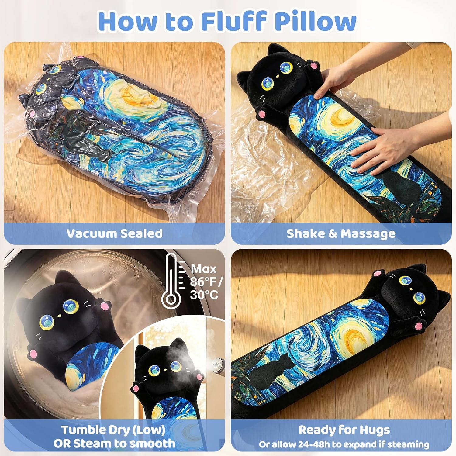 Thumbnail 6 de Mewaii Long Cat Plush: 5 Sizes for Cozy Hugs and Big, Soft Support