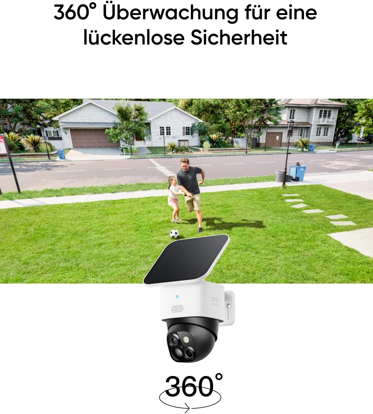 Detalle de eufy SoloCam S340 – Solar-Außenkamera mit 3K-Auflösung und 360°-Abdeckung
