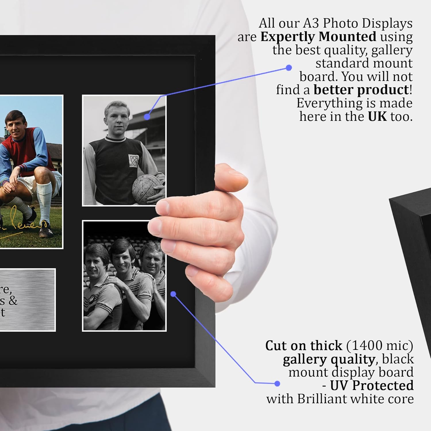 Thumbnail 3 de HWC Trading FR A3 Bobby Moore, Martin Peters & Geoff Hurst framed autograph picture (West Ham United) for football fans
