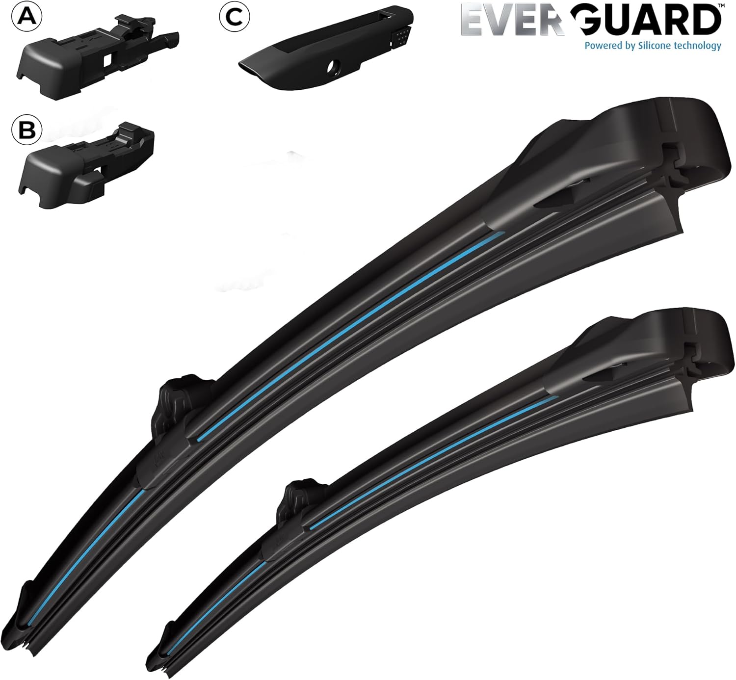 Thumbnail 1 de Valeo EverGuard VSK10 – Kit de 2 balais d’essuie-glace plats en silicone 550 mm et 450 mm