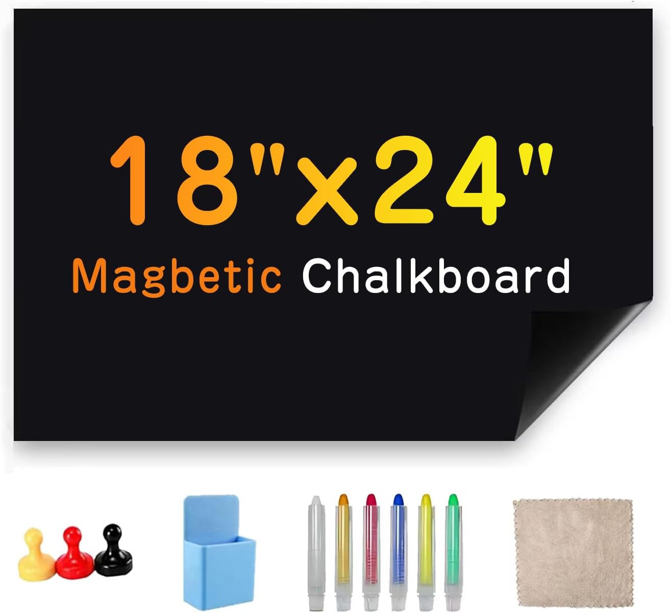 Detalle de Babenoun 0920-baiban18-24 Magnetic Chalkboard Wall Sticker, 18 x 24 in