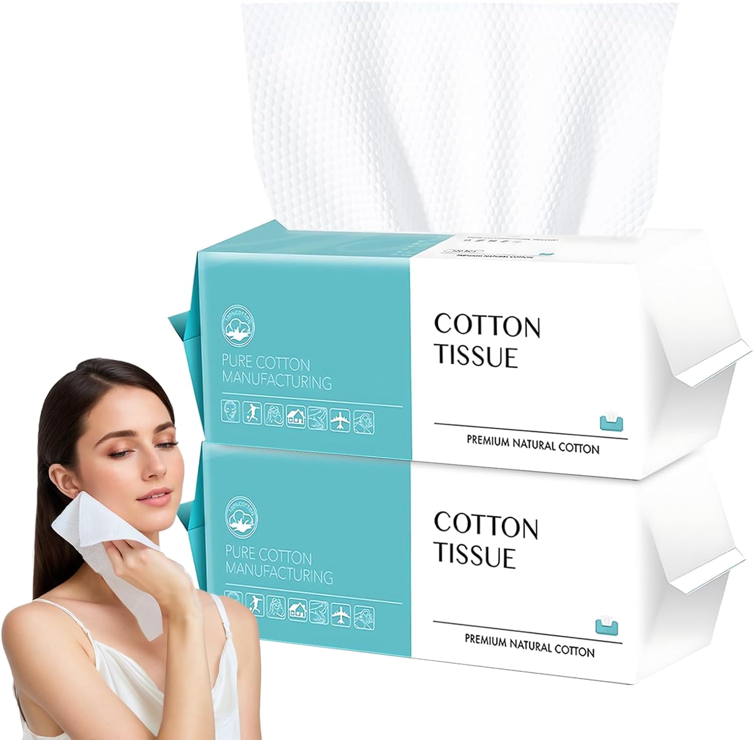 Asciugamani monouso in cotone 200 pezzi per viso e trucco